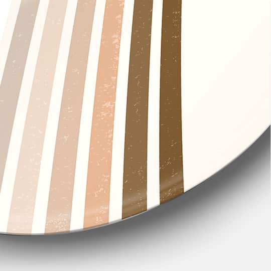 Designart - Abstract Sun and Moon With Green Leaf I - Modern Metal Circle Wall Art